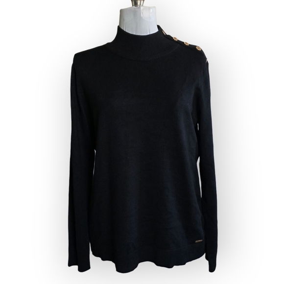 Calvin Klein Sweaters - Calvin Klein Mock Neck Sweater, Black, Size Medium